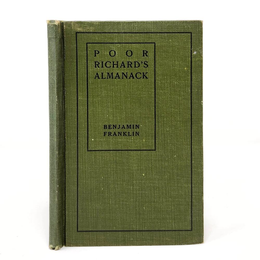 Poor Richard's Almanack Benjamin Franklin 1914 Green Cloth